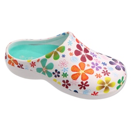 Dr. Inforto de espuma de mujer Befado Slippers 54d110 con flores blanco