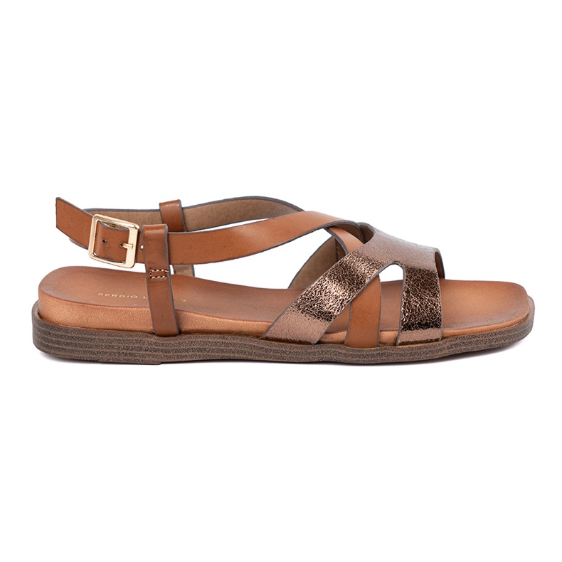 Sandalias marrones planas Sergio Leone marrón