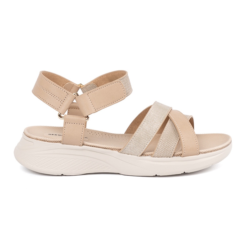 Sergio Leone Sandalias beige ligeras en una plataforma blanca