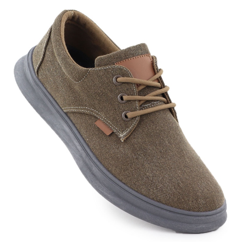 Zapatos casuales para hombres textiles marrón nowacki 1059-h beige