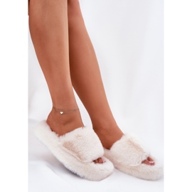 Inna Fur Bright -Begging Slippers para mujeres beige