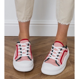 Zapatillas de zapatillas para mujeres rosadas en la plataforma