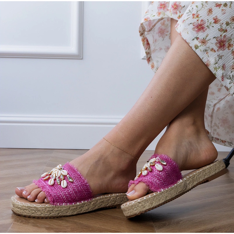 EMPADRILLES PINTOS CON CILLAS rosado