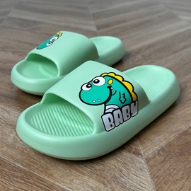 Chanclas verdes para niños con impresión