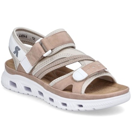 Sandalias femeninas Rieker 64064-31 beige rosa