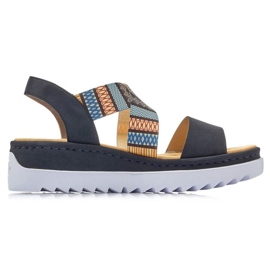 Sandalias femeninas Rieker V44G8-14 Negro