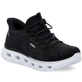 Zapatos deportivos femeninos rieker m6066-01 negro