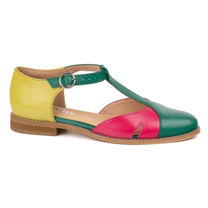 Olivier Sandalias de cuero para mujeres 4240/35 Ziel/Roz/Zol verde