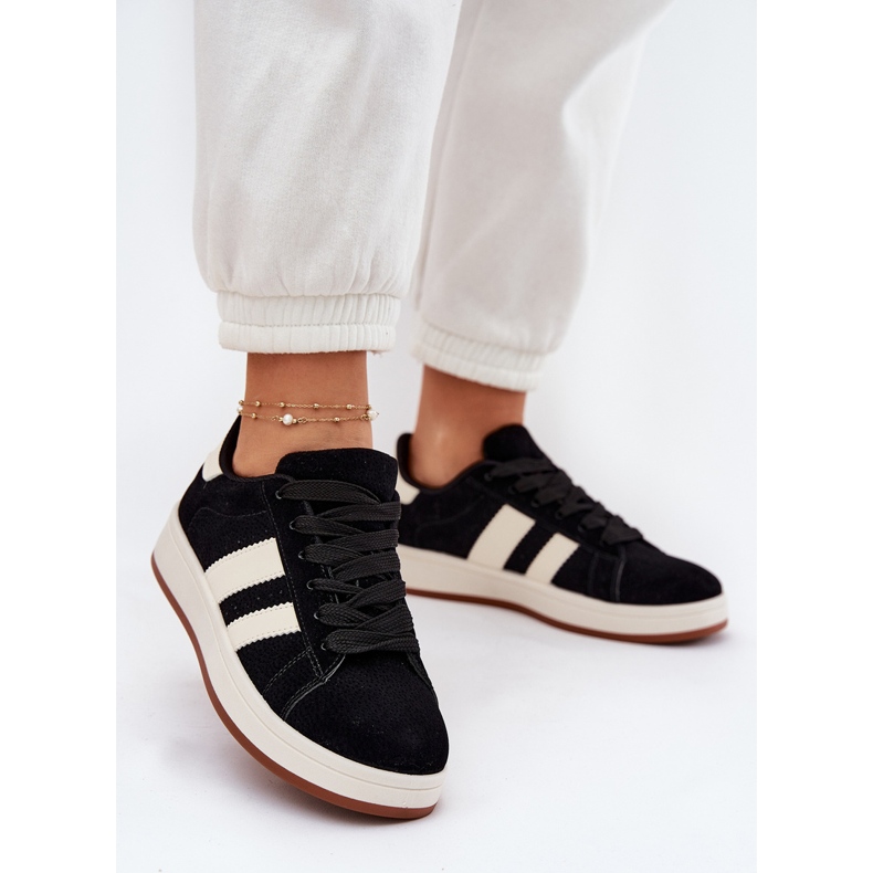 EVento Zapatillas de deporte femeninas con gamuza ecológico negro