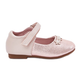 EVento Ballerinas para niños de velcro con flores rosadas