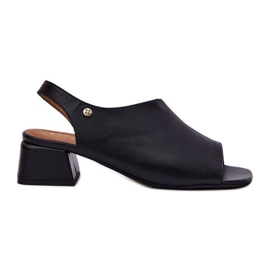 Sandalias de cuero para mujeres en Maciejka 06975-01 Negro