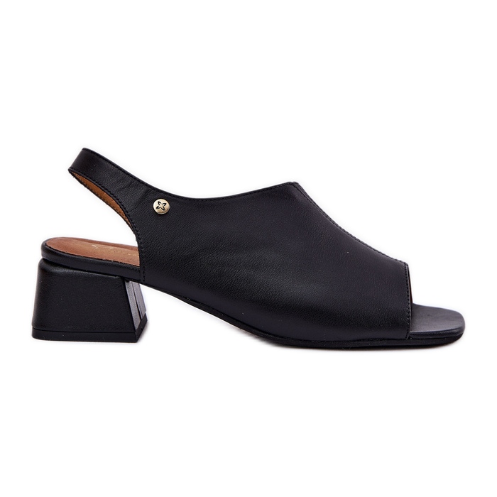 Sandalias de cuero para mujeres en Maciejka 06975-01 Negro