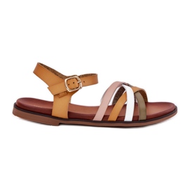 Sandalias para mujeres con Sergio Leone SK090H Swinging Stripes amarillo