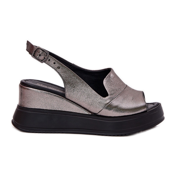 ARTIKER Sandalias de cuero para mujeres para artker antiguo 54C0402 Grafito plata