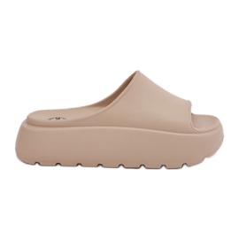 EVento Zapatillas de espuma para mujeres en la plataforma beige