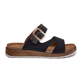 Flip de mujeres livianas con Inblu GS000055 Hebilla negra negro