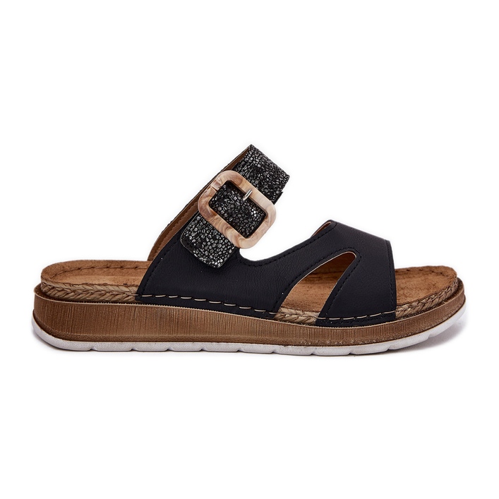 Flip de mujeres livianas con Inblu GS000055 Hebilla negra negro