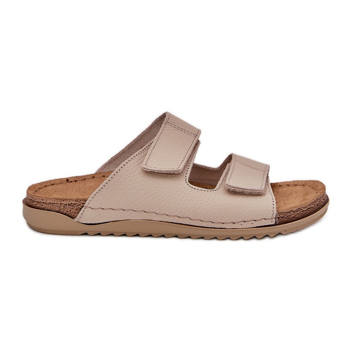 Zapatillas de cuero para mujeres inblu aa0005g beige