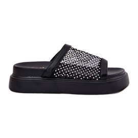 S.Barski Flips de mujeres decoradas en la plataforma con Mesh S. Barski My51-016 Negro