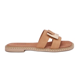 Chanclas planas para mujeres con detalle decorativo Artiker 56C1335 beige