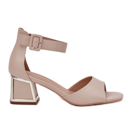 EVento Sandalias De Mujer Con Tacón Alto, Beige