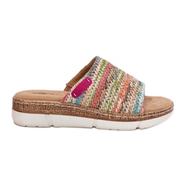 Flip Flip Flip Flip con una cuña multicolor placta en cuña Flip Flip Flip Flip con una cuña multicolor placta en cuña