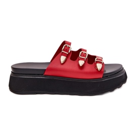 Flip fallas para mujeres en la plataforma con rayas rojas rojo
