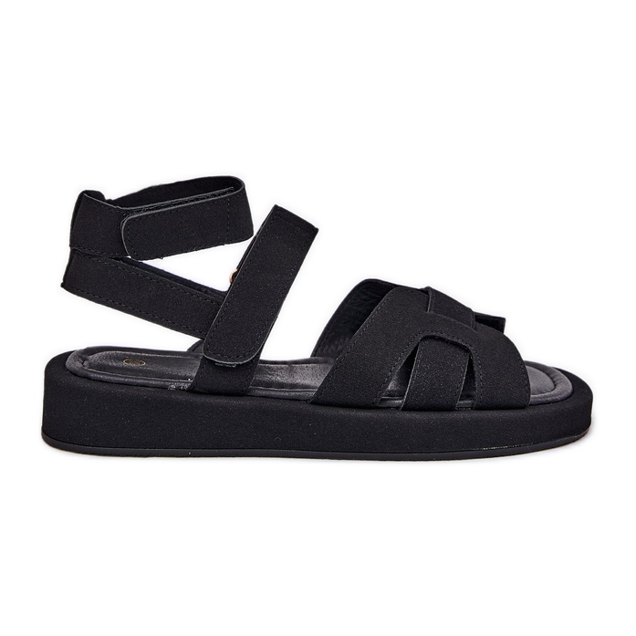 Sandalias para mujeres con velcro negro