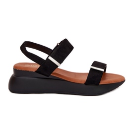 Sandalias negras de mujer con cuñas negro