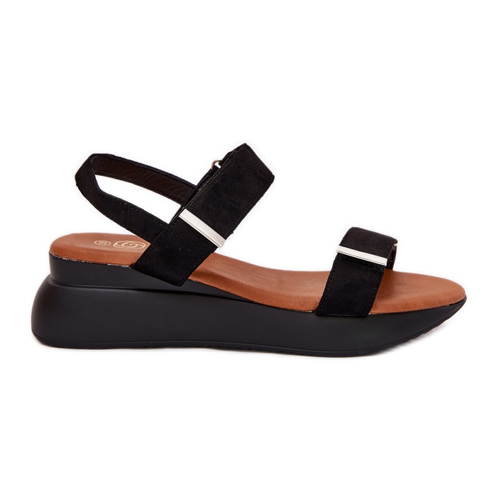 Sandalias negras de mujer con cuñas negro