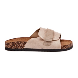 Flip Flip Flip Flip con velcro en una plataforma de corcho beige