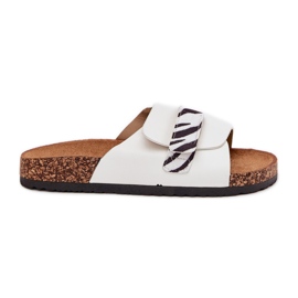 Flip Flip Flip Flip con velcro en una plataforma de corcho White blanco