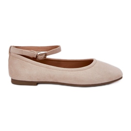 Ballerinas de ante Eco con cinturón y una abrazadera beige