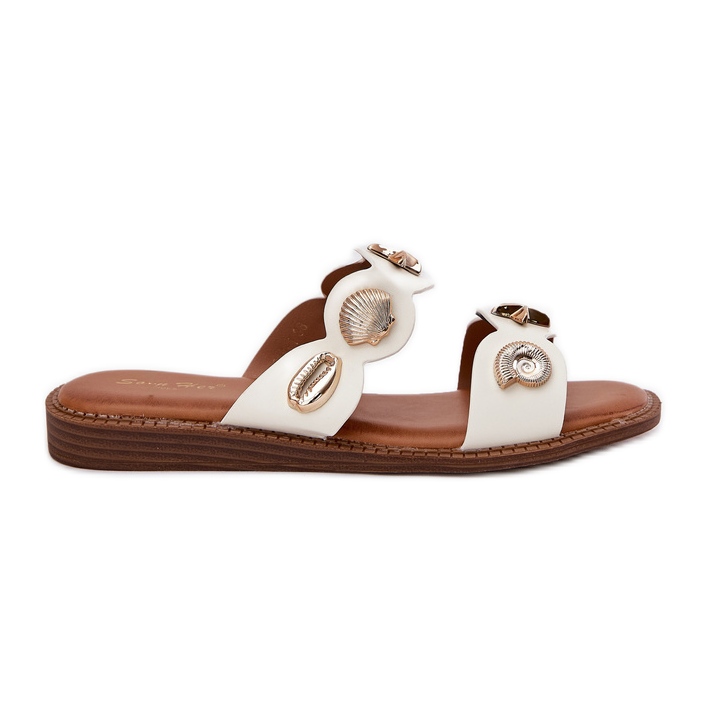 Flip Flip Flip Flip con alfileres dorados blancos Flip Flip Flip Flip con alfileres dorados blancos