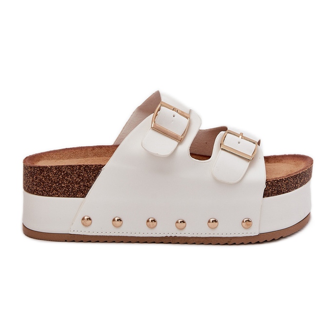 Flip Flip Flip Flip con hebillas en una plataforma masiva White blanco