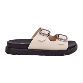 Flip Flip Flip con hebillas en la plataforma beige