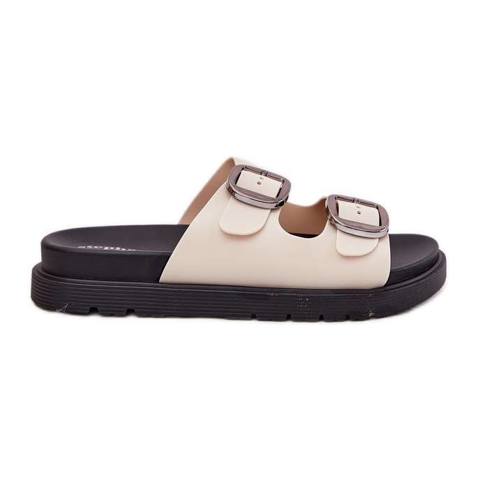 Flip Flip Flip con hebillas en la plataforma beige