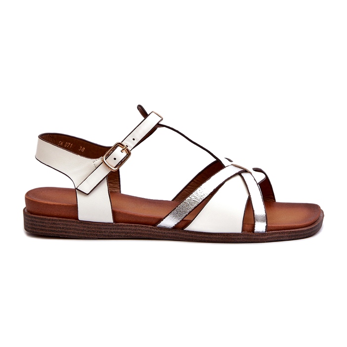 Sandalias Planas Mujer Elaboradas en Piel Ecológica Sergio Leone SK071H Blanco