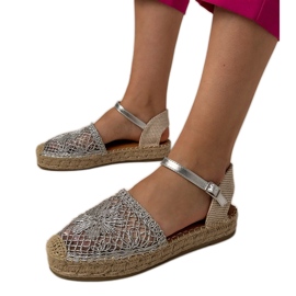 Sandalias de alpargeles de plata de plata Sandalias de alpargeles de plata de plata