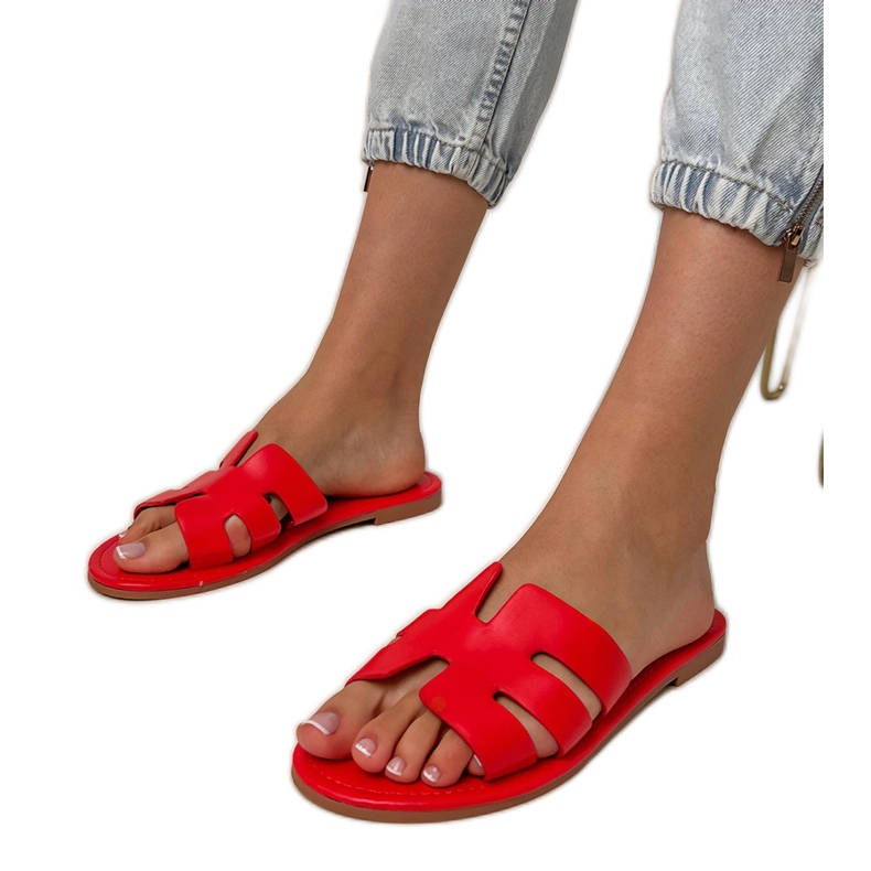 Flip rojo -Flops decorados con recortes