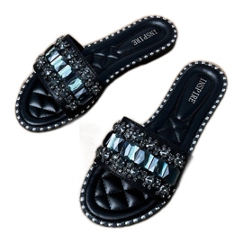 Flip Black -Flops decorados con cristales negro