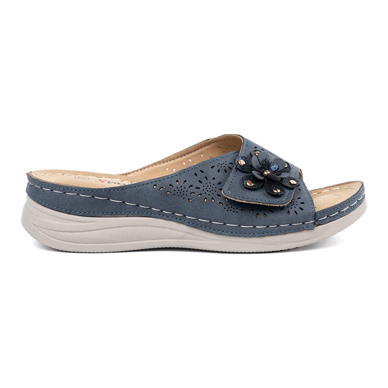 Seastar Flips de mujeres azul marino con una flor decorativa Seastar Flips de mujeres azul marino con una flor decorativa