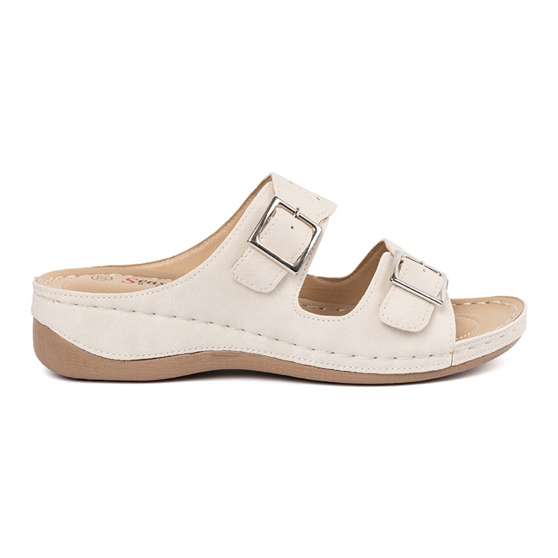 Seastar Zapatillas en una cuña baja con abrazaderas beige