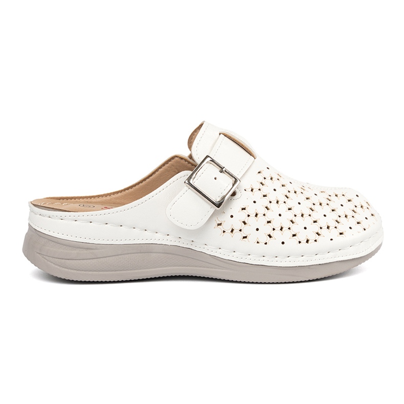 Seastar Chanclas blancas con la nariz llena y una hebilla blanco