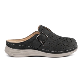 Seastar Chanclas negras con la nariz llena y una hebilla negro Seastar Chanclas negras con la nariz llena y una hebilla negro