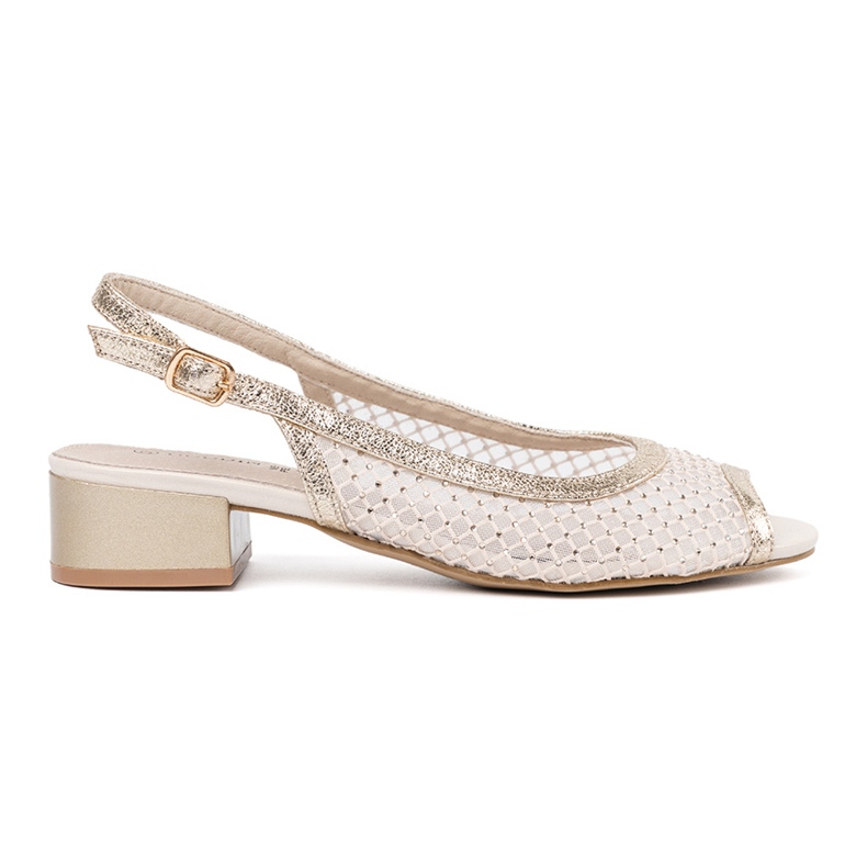 Goodin Sandalias de oro con una malla decorativa dorado