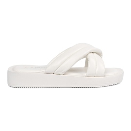 Chanclas de plataforma mujer blancas blanco