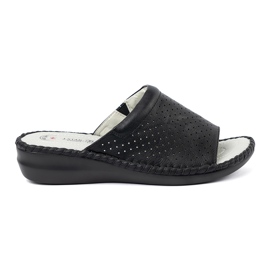 J. Star Zapatillas con una plantilla de cuero negra negro