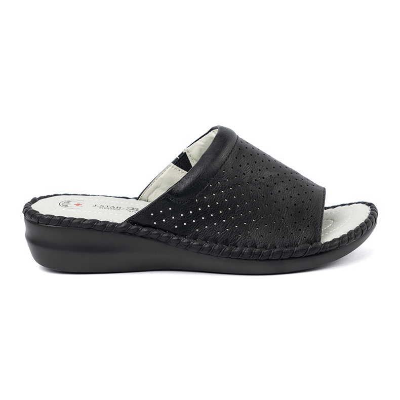 J. Star Zapatillas con una plantilla de cuero negra negro
