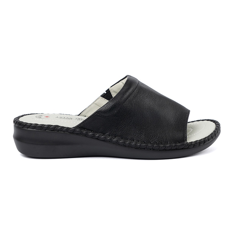 J. Star Zapatillas para mujeres negras con un inserto de cuero negro
